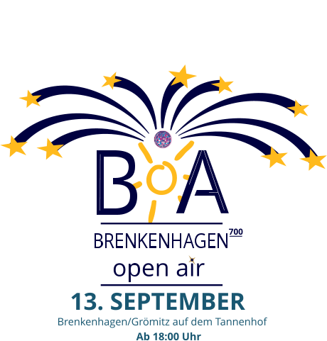 13. SEPTEMBER Brenkenhagen/Grömitz auf dem Tannenhof  Ab 18:00 Uhr V 700